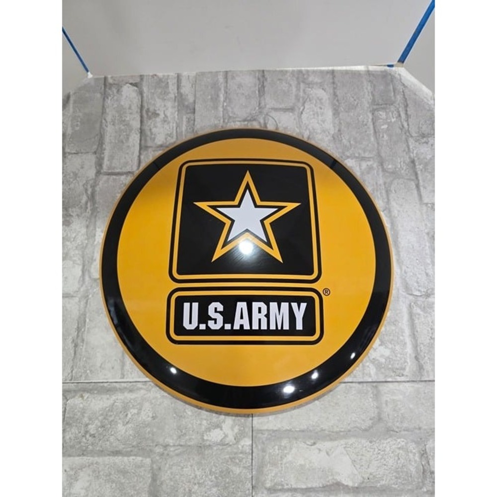 US Army Dome Sign 16" Round Metal Sign, ManCave Home Decor She Shed